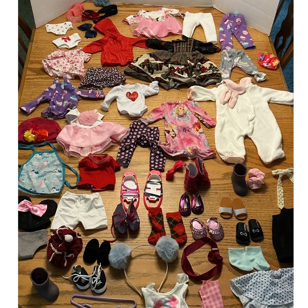 18 Inch Doll Clothes Accessories Lot American Girl Style Outfits Shoes Snowshoes